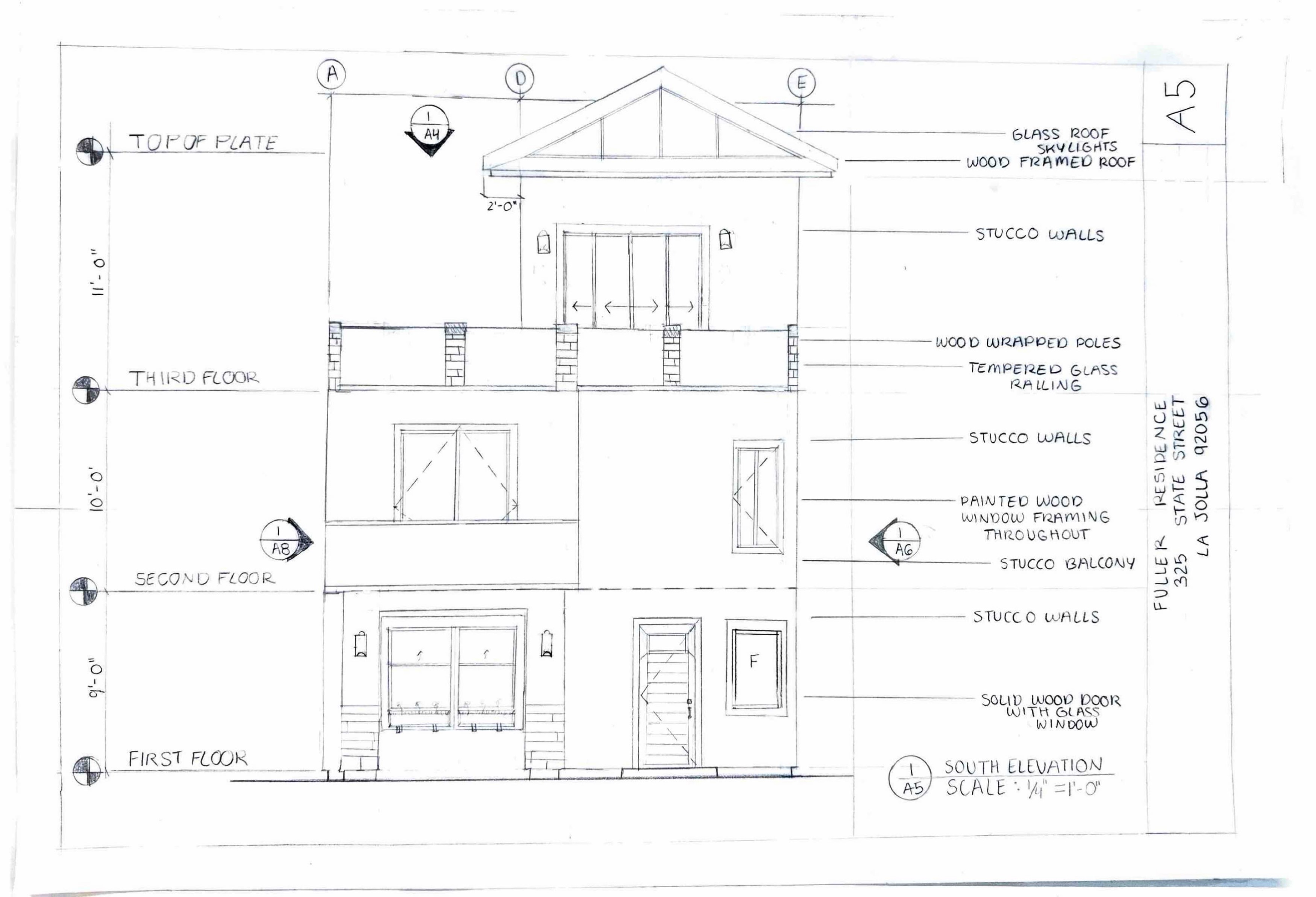 South Elevation — Fuller Residence