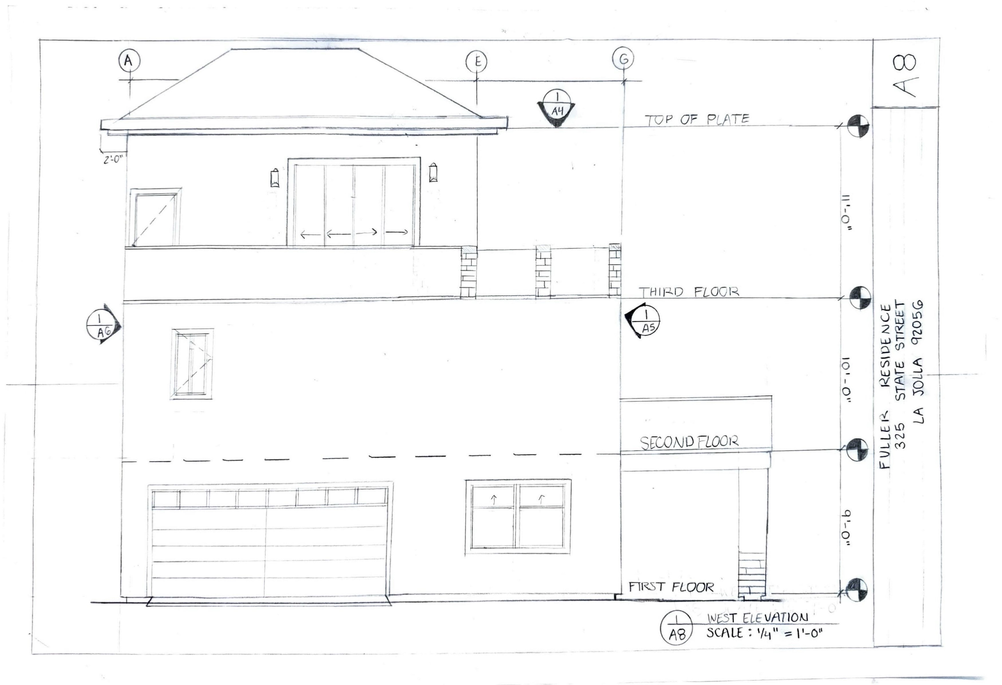 West Elevation — Fuller Residence